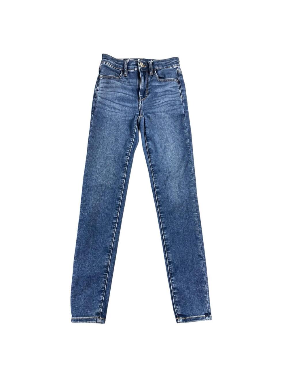 American Eagle High Rise Jegging Women's 00 Short Blue Jeans Med Wash